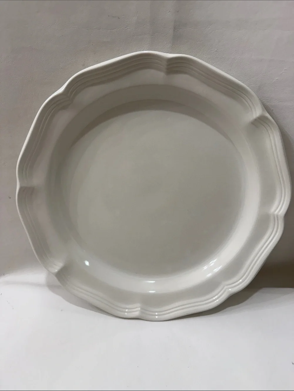 Mikasa French Countryside Ivory Scalloped Ceramic Dinner 12 In Serving Platter